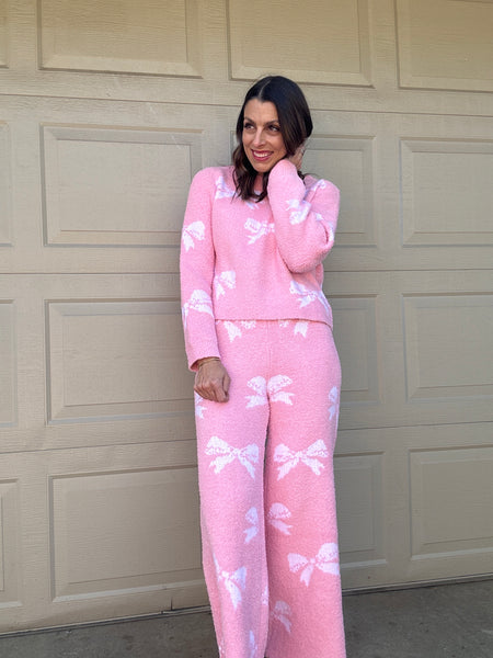 Pink Bow Loungewear Set