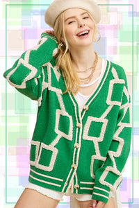 Geo Print Cardigan