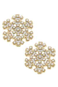 Pearl Studded Snowflake Studs