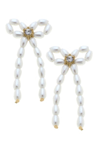 Pearl Beaded Bow Earrings