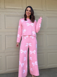 Pink Bow Loungewear Set