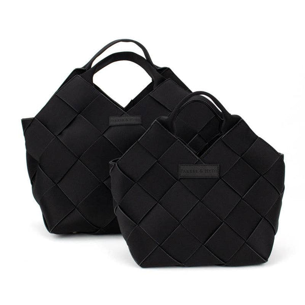 Black Woven Mini Tote