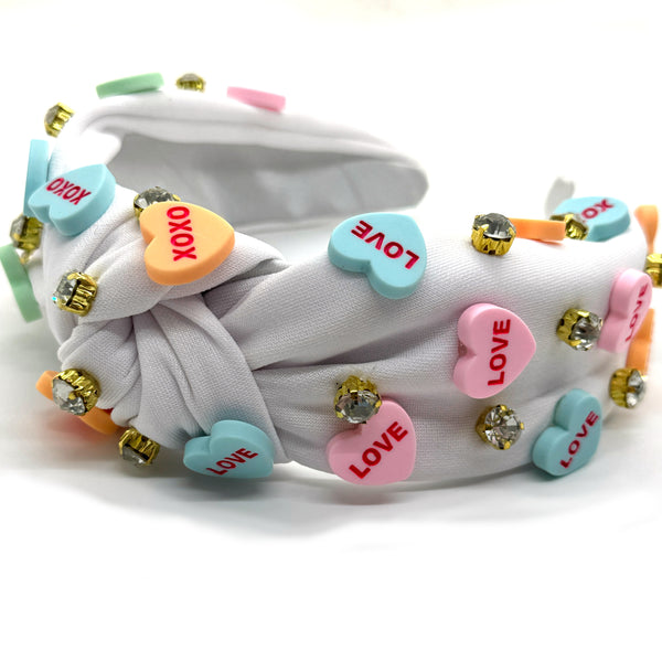 White Heart Hug Me Headband