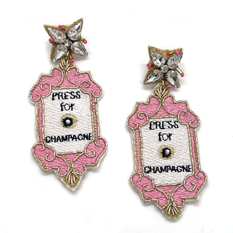 Press for Champagne Beaded Earrings