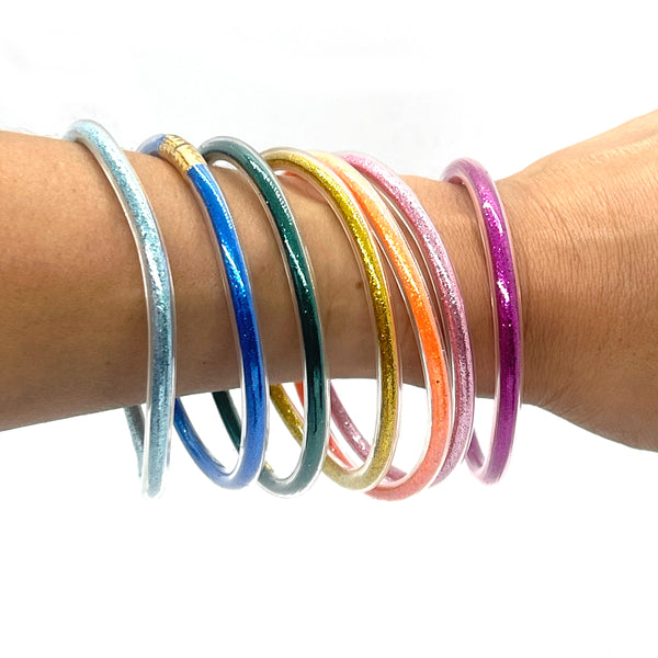 Glitter Rainbow Jelly Bracelet Set