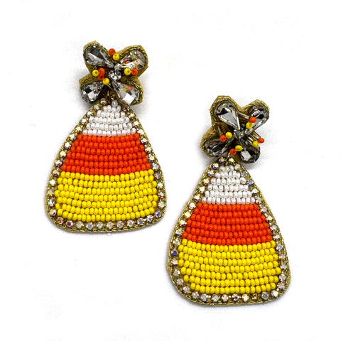 Candy Corn Beaded Earrings