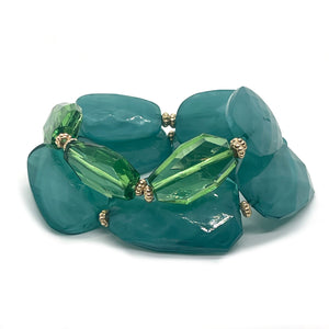 Green Chunky Beaded Bracelet Set