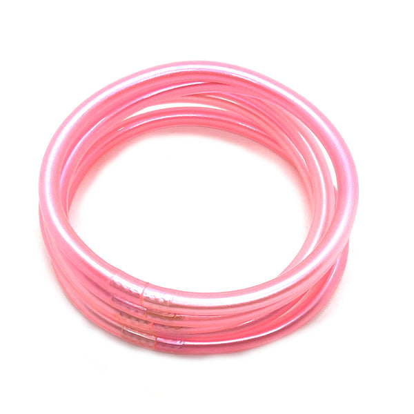 Pink Pearlized Jelly Bracelet Set