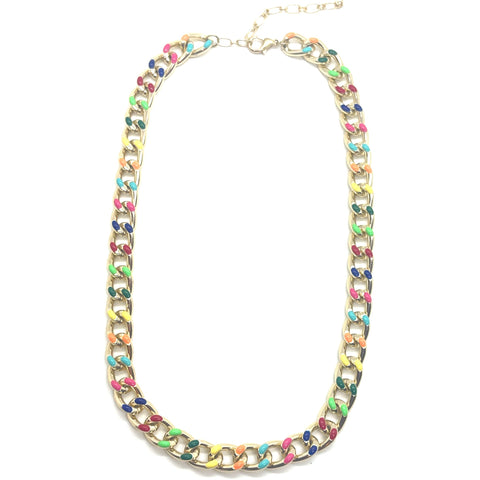 Rainbow Gold Link Necklace