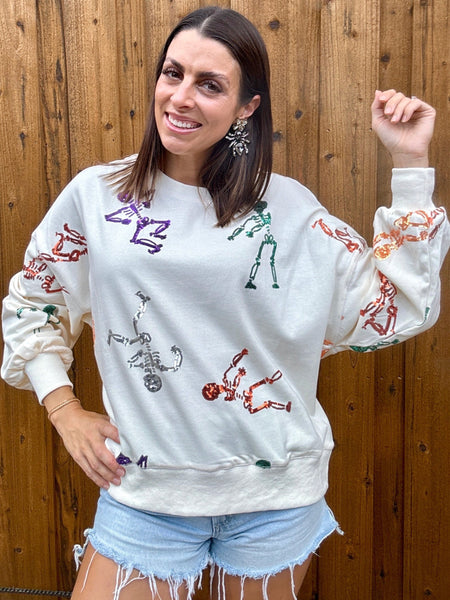 Sequin Skeleton Sweatshirt