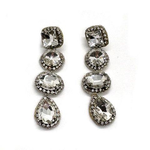 Oversized Rhinestone Drop Earrings