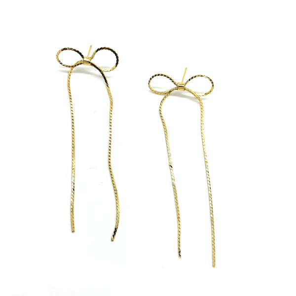 Gold Delicate Bow Earrings