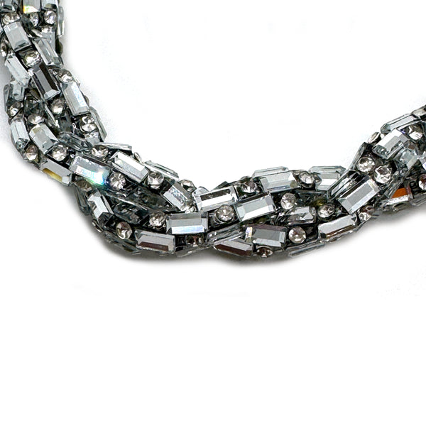 Silver Twist Rhinestone Necklace