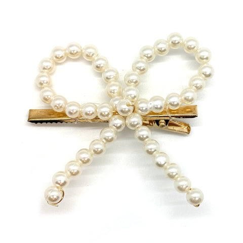 Pearl Bow Hair Clip