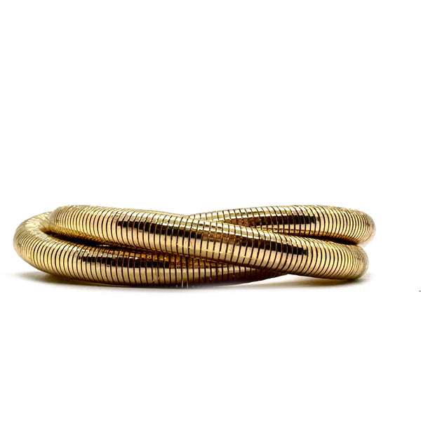 Gold Coil Triple Bracelet