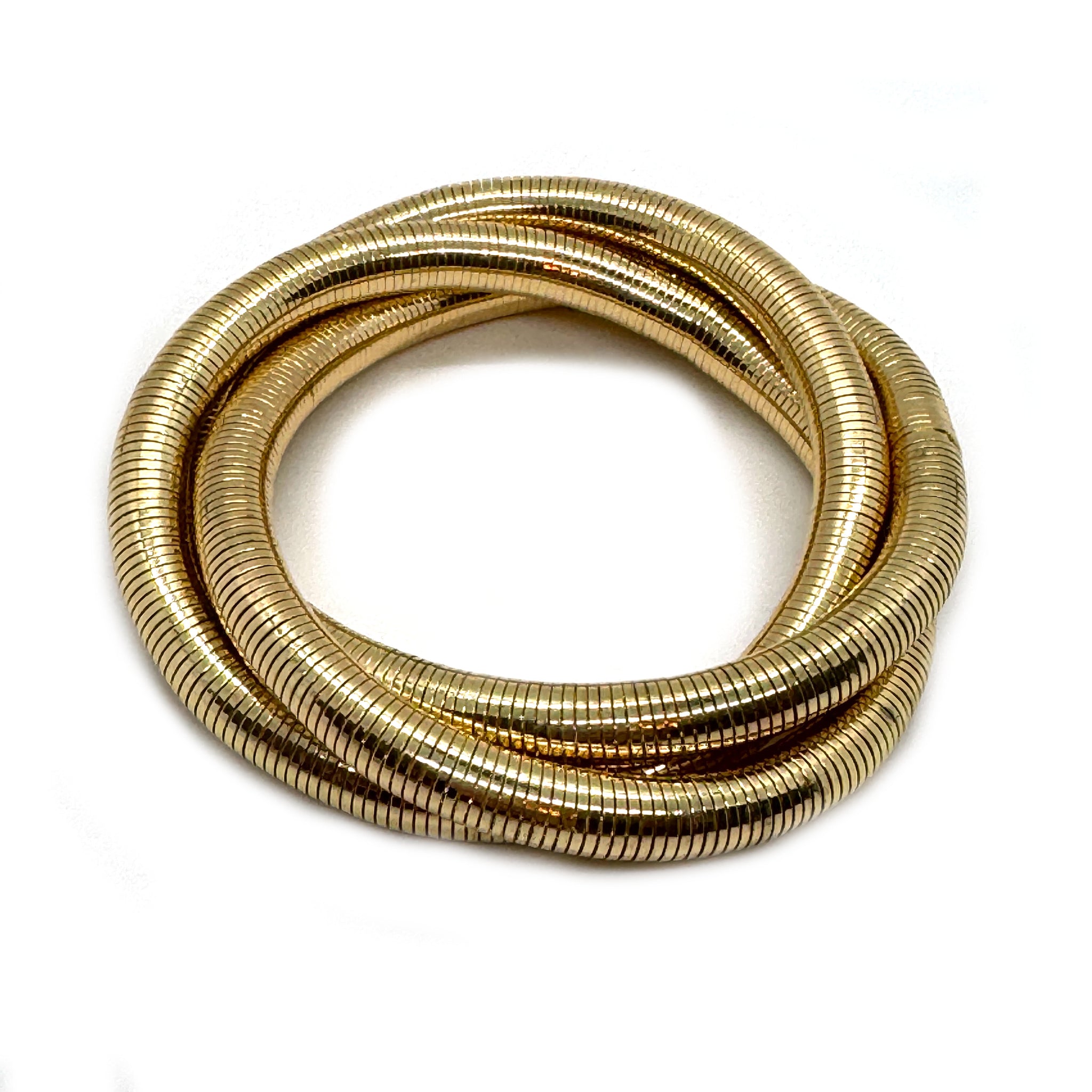 Gold Coil Triple Bracelet