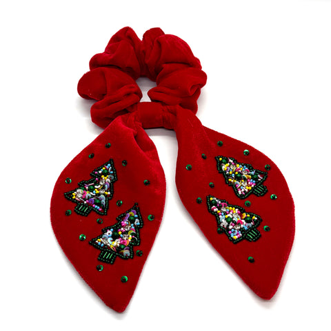 Red Velvet Christmas Scrunchie Bow