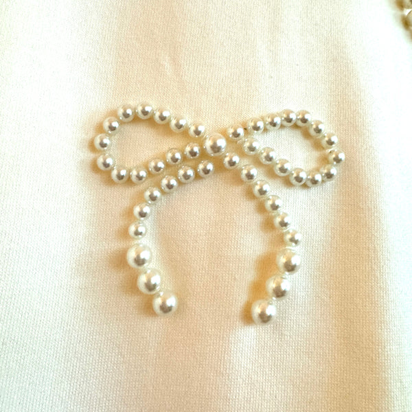 Ivory Pearl Bows Sweatshirt