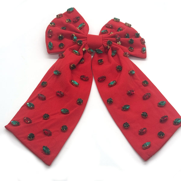 Christmas Rhinestone Bow