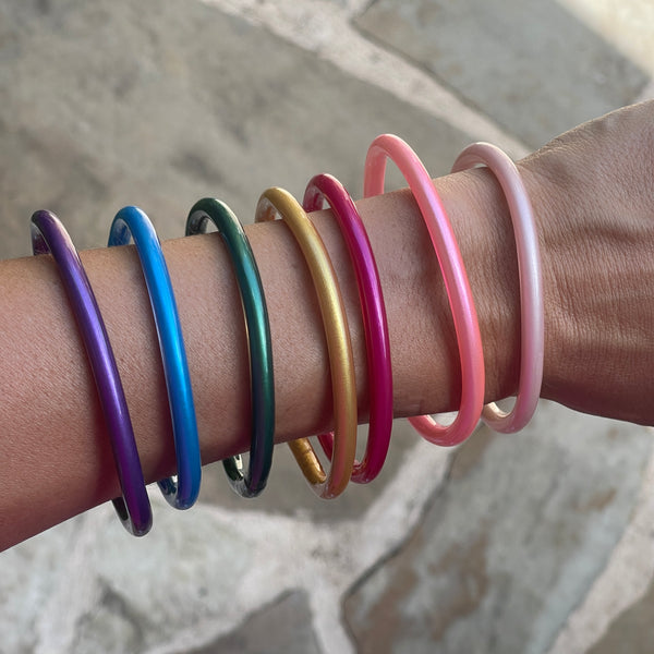 Pearlized Rainbow Jelly Bracelet Set