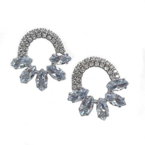 Circle Rhinestone Stud Earrings