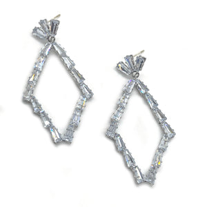 Silver Diamond Shaped Earrings