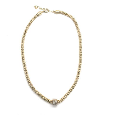 Gold Pave Charm Necklace