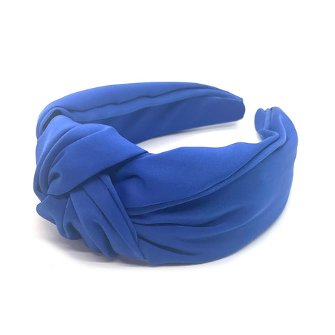 Cobalt Satin Knot Headband