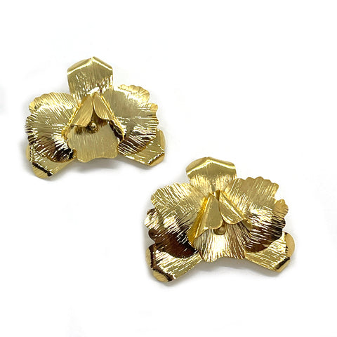 Gold Half Flower Studs