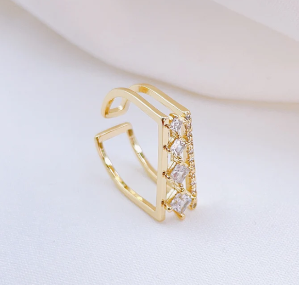 Asymmetrical Rhinestone Ring