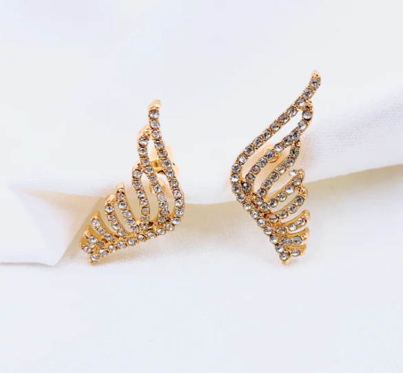 Angel Wing Rhinestone Studs