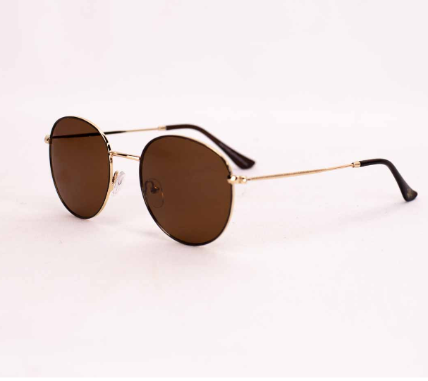 Gold & Brown Round Sunglasses
