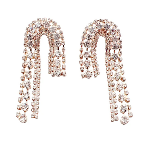 Rhinestone Half Horseshoe Earrings