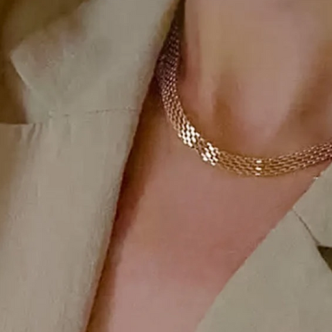 Gold Mesh Chain Choker