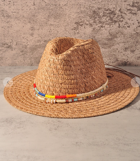 Taupe Multi Band Straw Hat