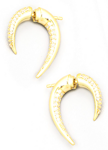 Studded Gold Fang Earrings