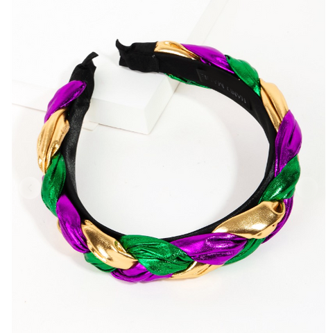 Mardi Gras Braided Headband