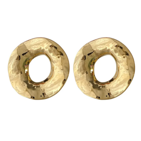 Gold Round Delilah Earrings by Accessory Concierge