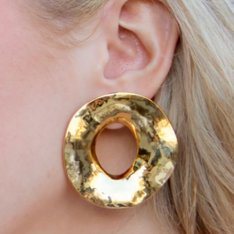 Gold Round Delilah Earrings by Accessory Concierge