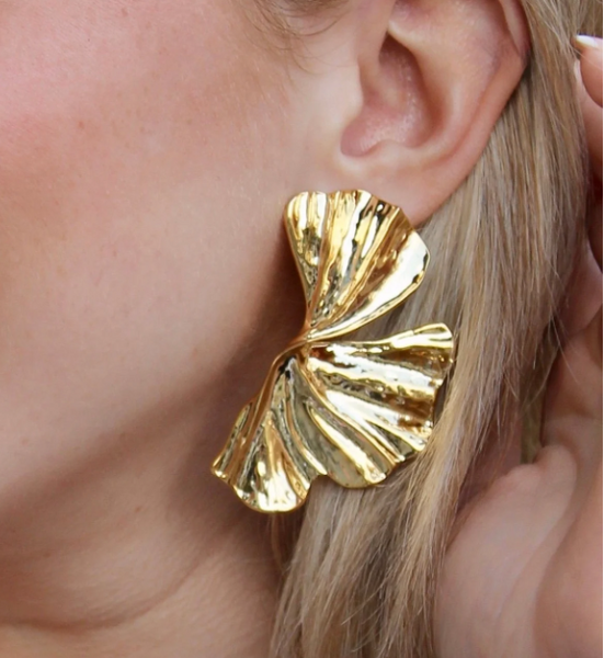 Golden Fan Earrings by Accessory Concierge