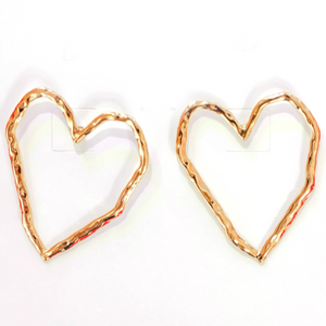 Gold Open Heart Earrings