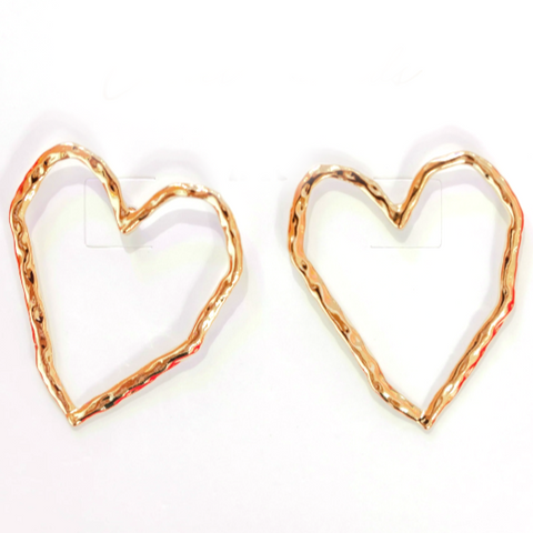 Gold Open Heart Earrings