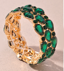 Crystal Stretch Bracelet Green