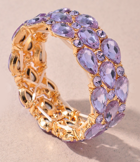 Crystal Stretch Bracelet Purple