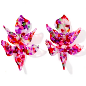 Flora Pink Acrylic Earrings