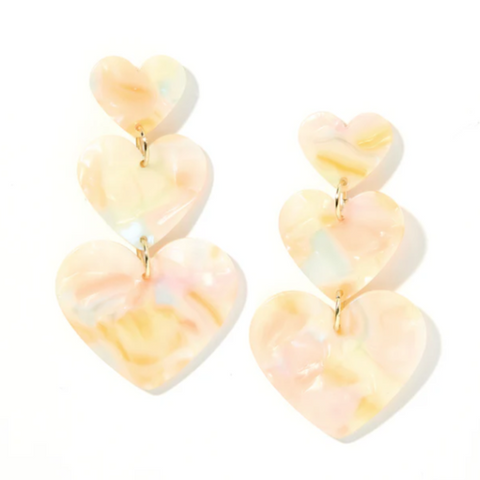 Rainbow Sherbet Heart Earrings