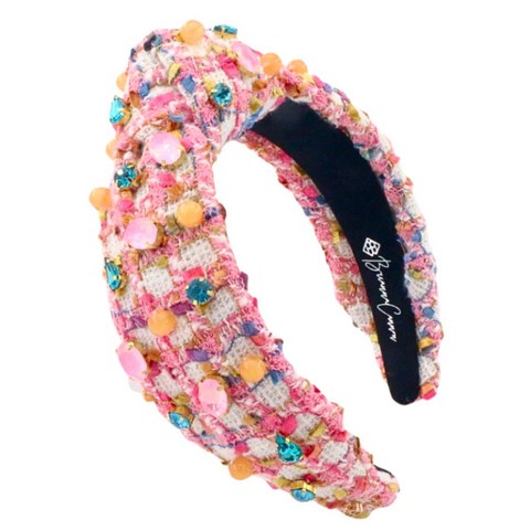 BC Pink Tweed Jeweled Headband