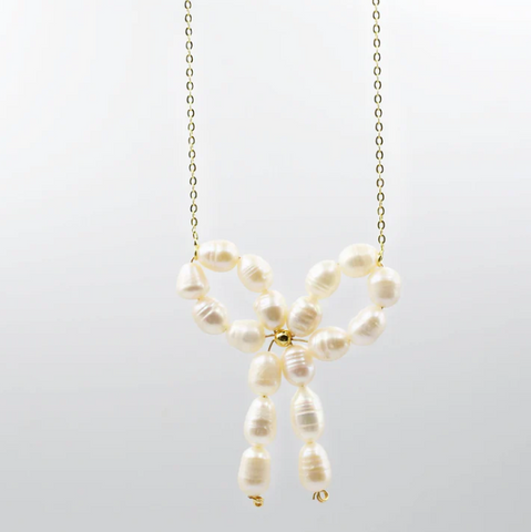 Pearl Bow Necklace