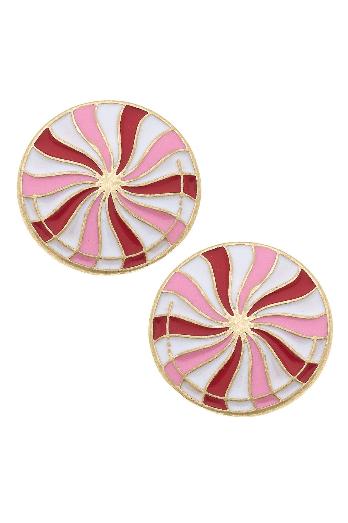 Peppermint Candy Enamel Studs