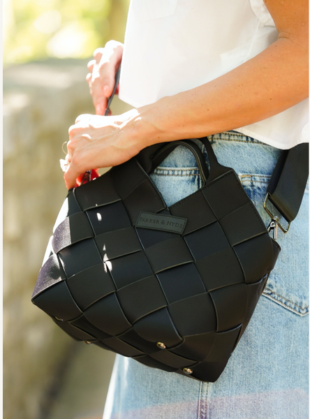 Black Woven Mini Tote